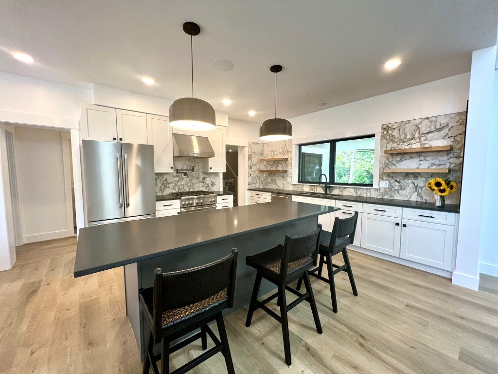 modular home build kitchen