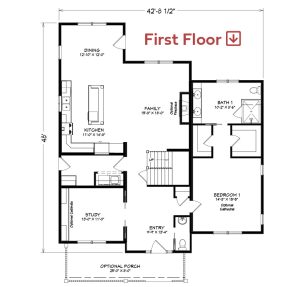 Stockbridge-Plan-FirstFloor WMH Stockbridge Model Modular Home first floor plan example