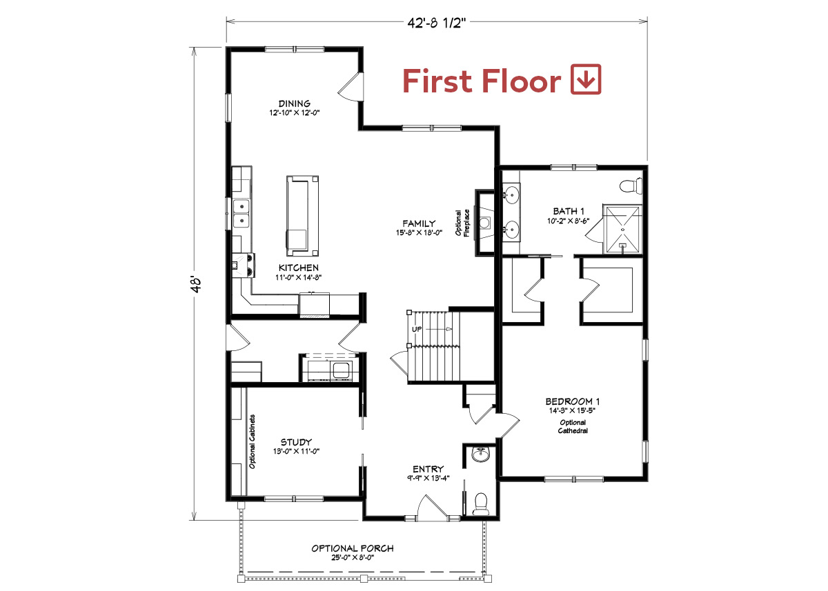 Stockbridge-Plan-FirstFloor WMH Stockbridge Model Modular Home first floor plan example