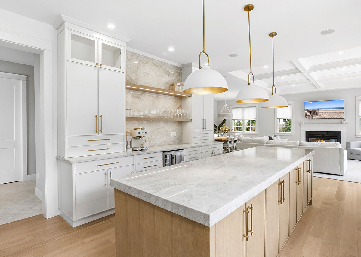 Westhampton00_Second_Shoot_15 Prep island - alt view - Westhampton Custom Model Home - Modular Luxury