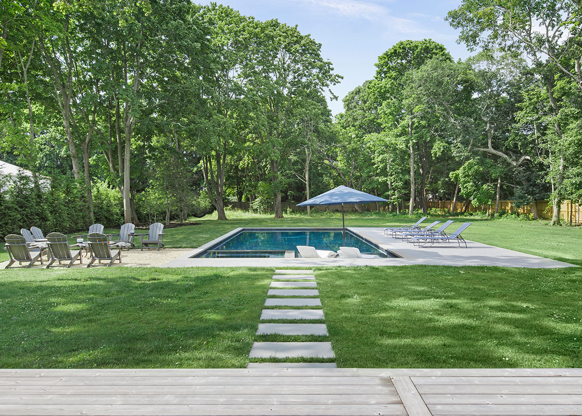 Westhampton04_Second_Shoot_11 landscaped pool - Westhampton Custom Model Home - Modular Luxury