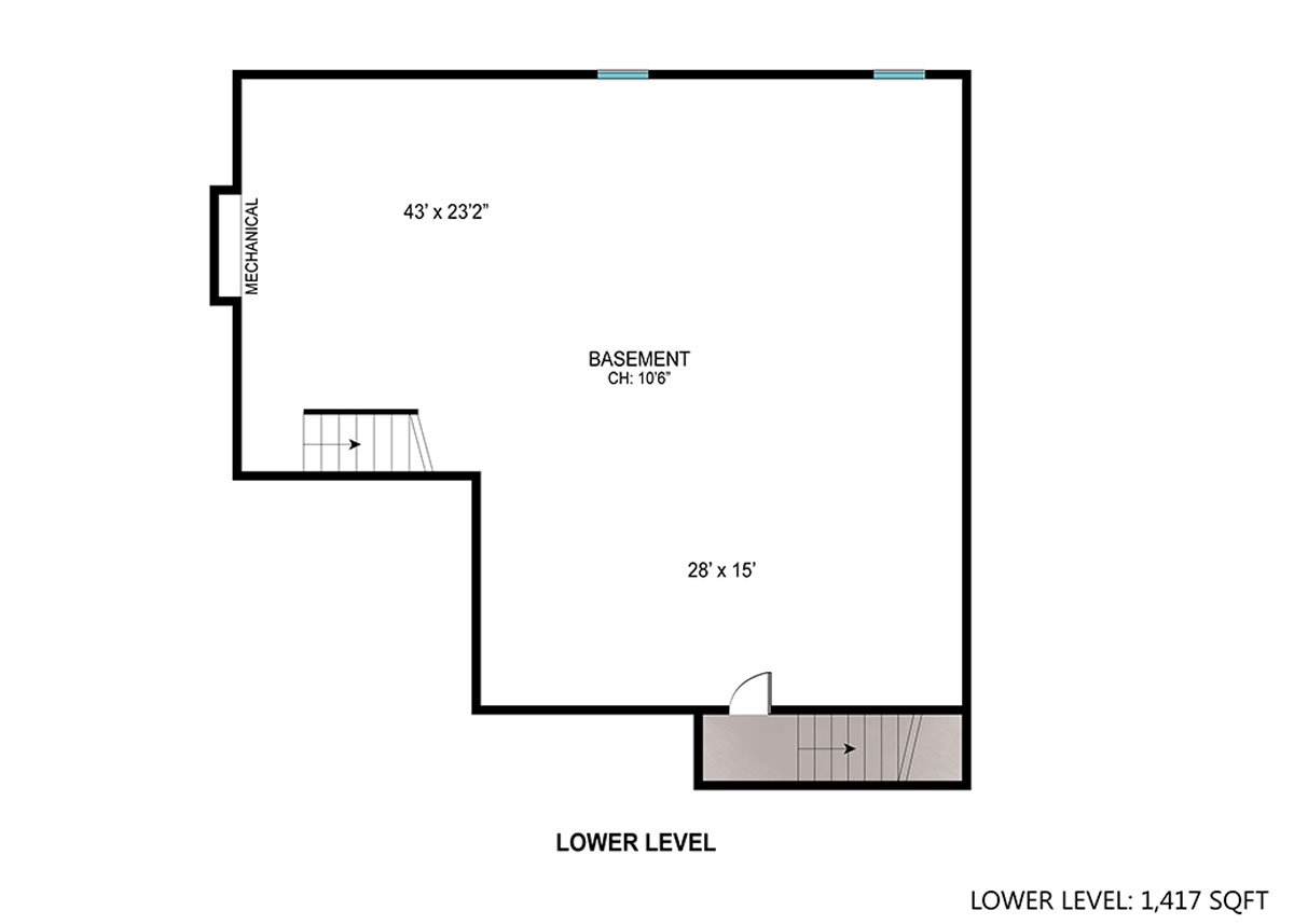 Westhampton19_Lower_Level Lower Level Floorplan-Westhampton Custom Model Home - Modular Luxury